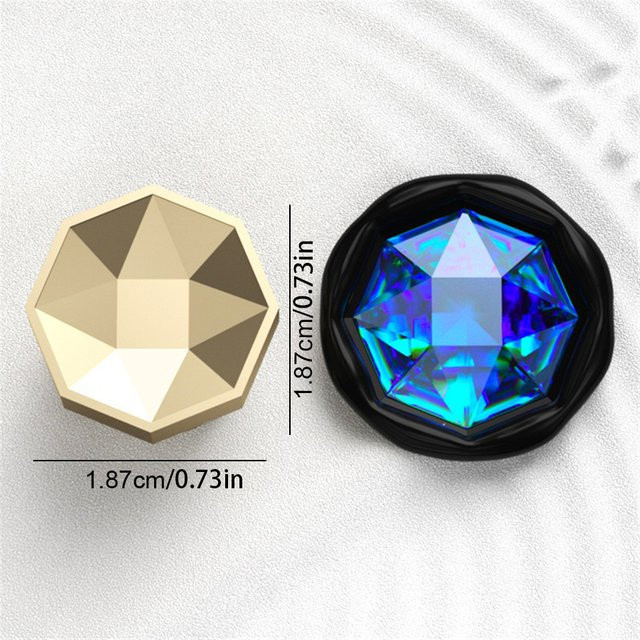 3D-geprägter Wachssiegelstempel aus Messing mit Edelstein-Design als Siegelkopf ohne Griff - Bild 1