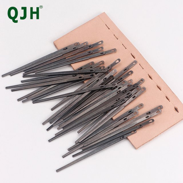 QJH Flache Leder-Nähnadel aus Metall in Silber, Größe 2, Schnürnadel für DIY-Projekte - Bild 1