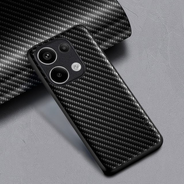 Stoßfeste und schlanke Kohlefaser-Schutzhülle für Xiaomi Poco M6 Pro 4G in Schwarz - Bild 1