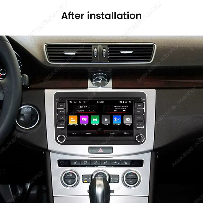 MEKEDE & NAVIFLY Android 15 2din Autoradio mit Carplay, GPS und RDS in Schwarz für VW Golf 5 6, Jetta MK5 MK6, Tiguan, CC, Polo und Passat B5 B6 - Bild 3