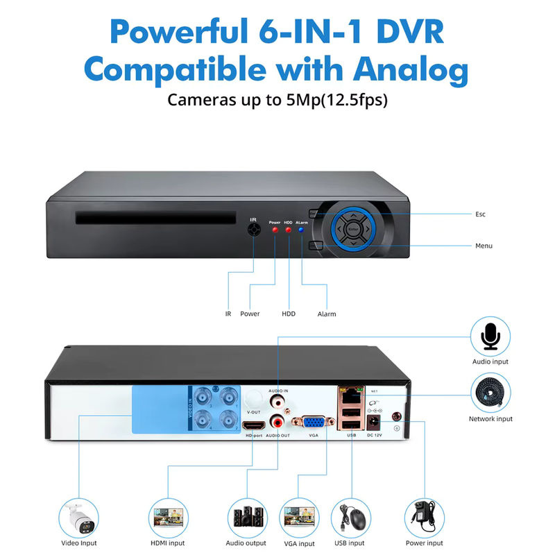 KERUI 4CH DVR Digital Video Recorder Home Security Camera System in Schwarz mit H.265 Kompression und App-Unterstützung via XMEYE und ICsee - Bild 3