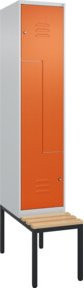 C+P Z-Spind Classic PLUS Sitzbank mit 2 Fächern und Zylinderschloss, Buche-Hartholz, B/T/H: 212,0 x 40,0 x 81,5 cm - Bild 1