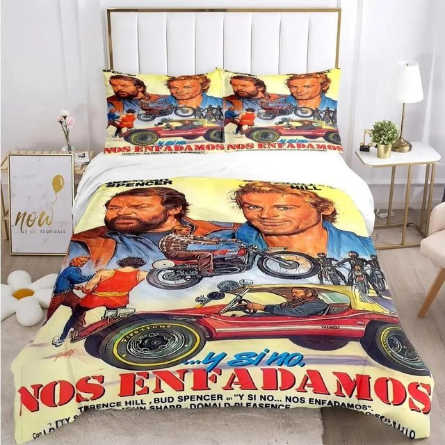 Bettwäscheset Bud Spencer und Terence Hill von Lodestar mit 3D-Druck, 3-teilig, Mehrfarbig, B/H: 180 x 210 cm - Bild 1