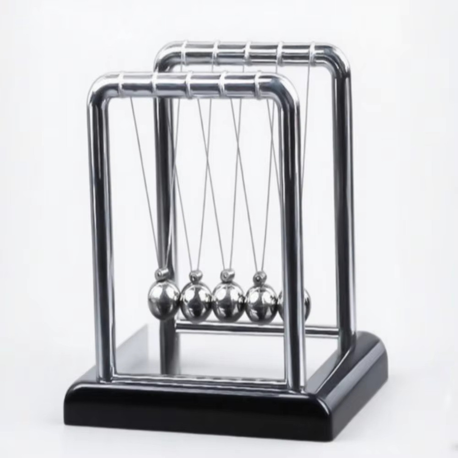 GUEN Newtons Wiege Stahlkugel-Balance-Modell, Physik-Wissenschaft Pendel, Metall, Grau - Bild 6