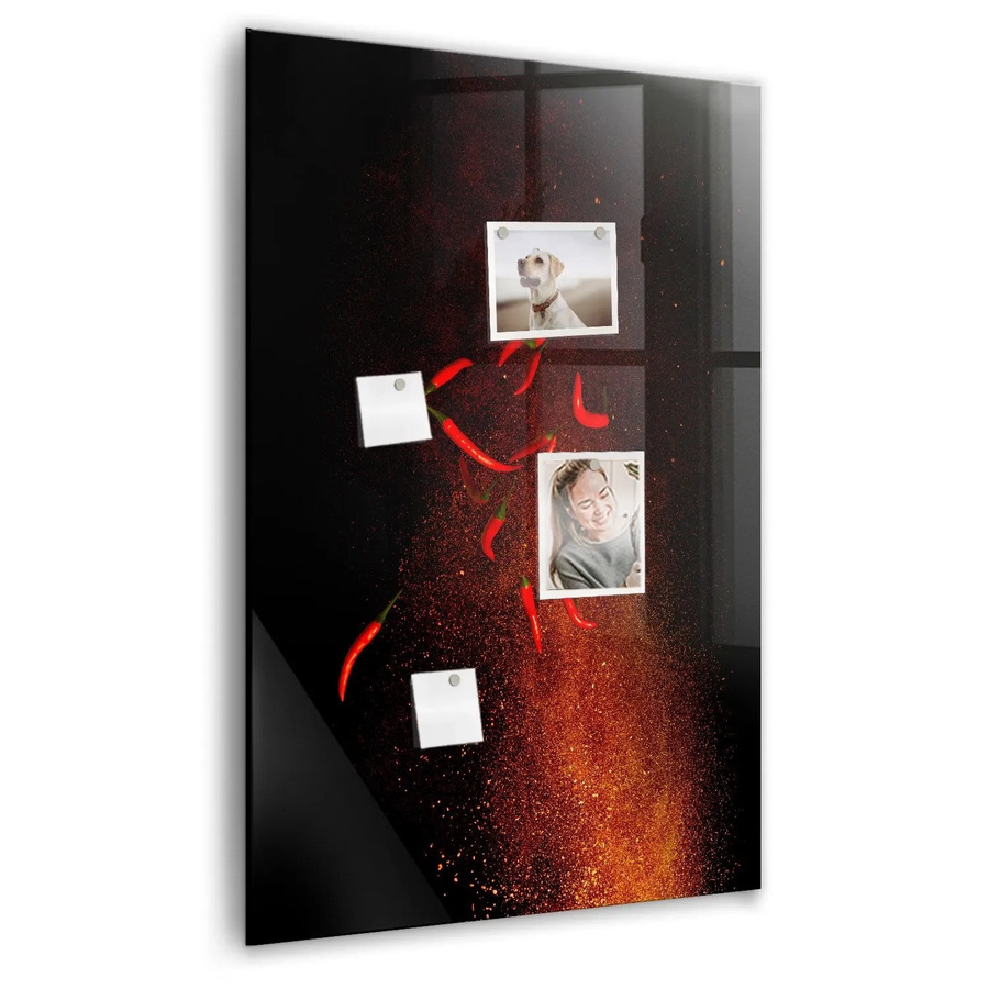 Tulup Glasmagnettafel Scharfe Paprika, Magnetisch Beschreibbar, B/H: 60 x 90 cm - Bild 2