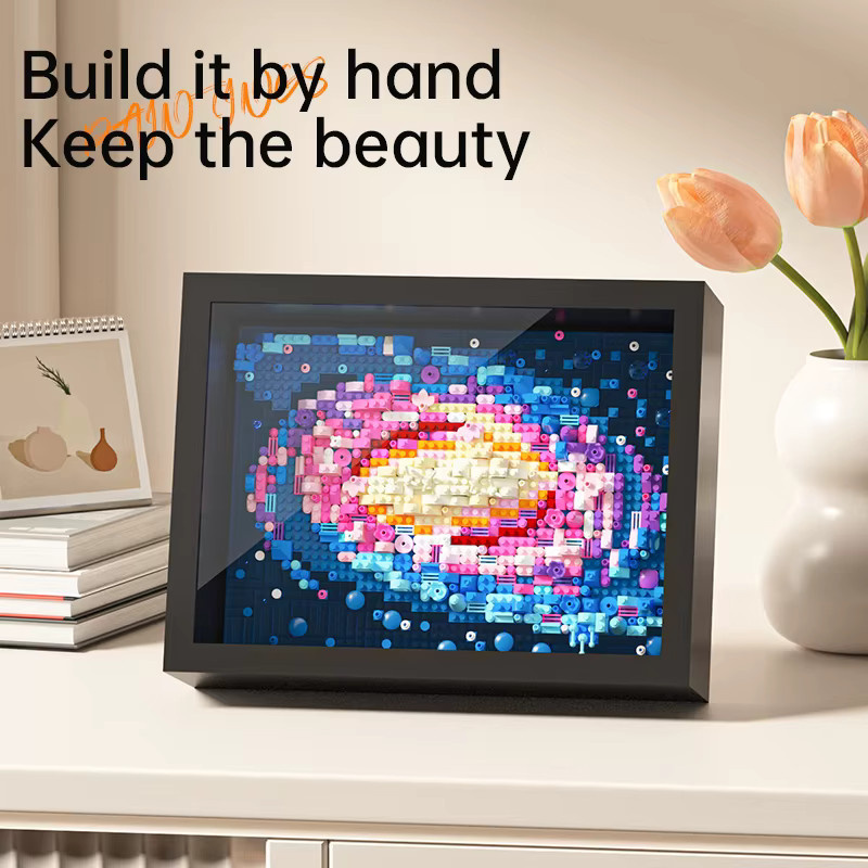 HUATEC Baustein, Kunstmalerei Sonnenblume Van Gogh Die Sternennacht Galaxy Kanagawa, Bunt / Mehrfarbig - Bild 3