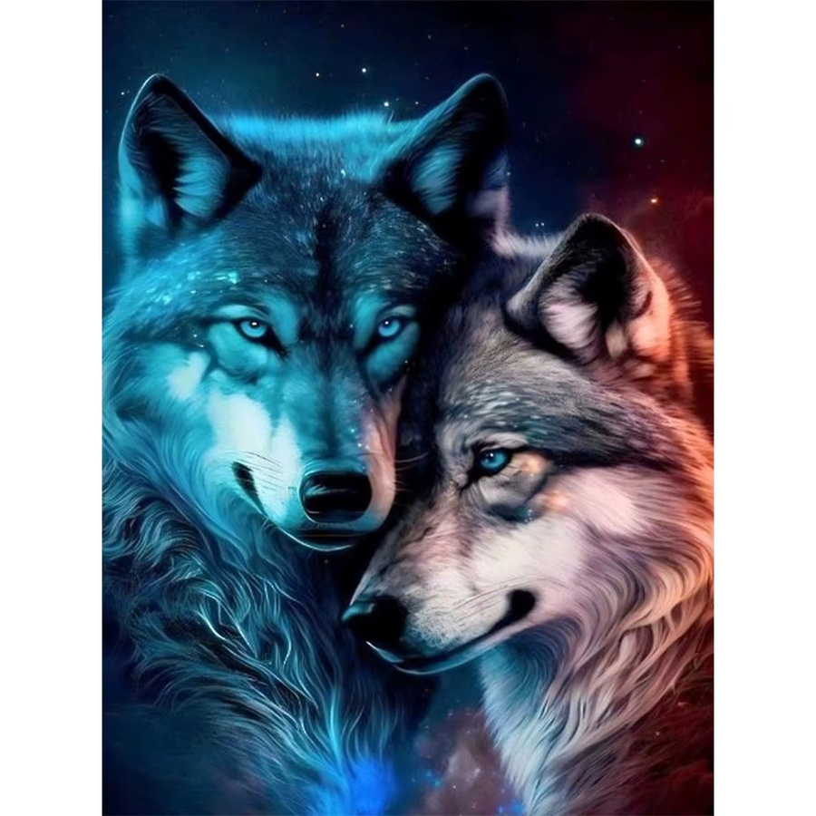 Evershine Diamant Stickerei Wolf Tier, Diamant Malerei, Mosaik DIY, bunt - Bild 4