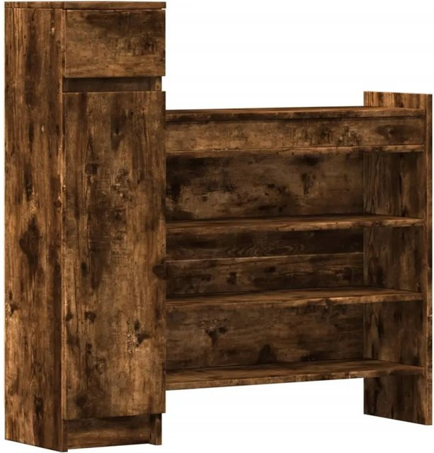 vidaXL Schuhschrank Räuchereiche in Braun mit Türen und Fächern, B/T/H: 100,5 x 28 x 100 cm - Bild 1