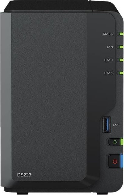 Synology DiskStation DS223 NAS-Server in Schwarz mit 2 Bay und Ethernet/LAN Anschluss - Bild 1