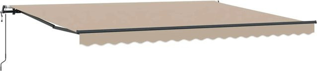Einziehbare Markise vidaXL in Beige aus Stoff und Aluminium mit Fernbedienung, B: 450 cm, T: 350 cm, H: 165 cm - Bild 1