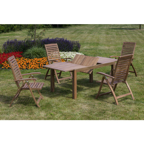 Merxx Gartenmöbelset Paraiba aus Akazienholz in Beige mit Ausziehtisch und 4 Sitzplätzen - Bild 2