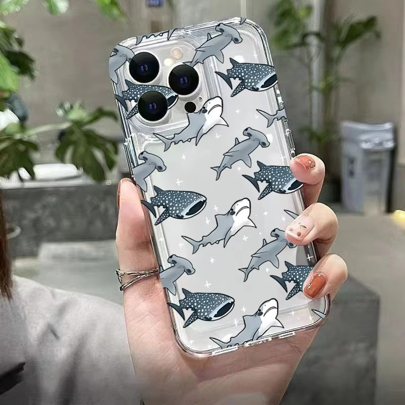 Stoßfeste iPhone Handyhülle mit Sommer Ozean Hai und Delphin Design für iPhone 7 bis iPhone 16 Pro Max - Bild 5