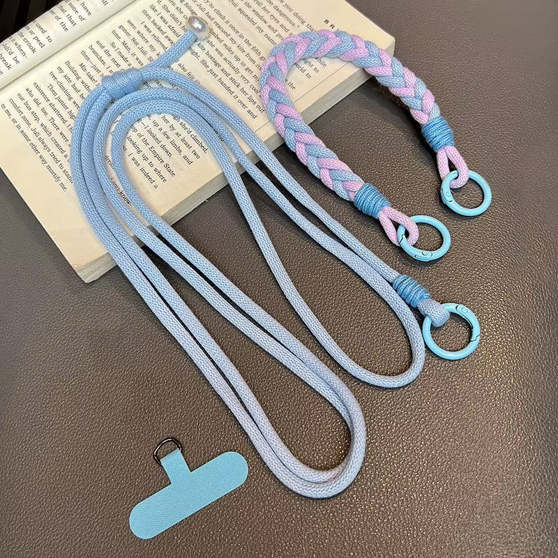 ZHANZHI 2-in-1 Handy Lanyard mit Perlen-Anhänger und verstellbarem Handgelenk-Gurt für Damen in Weiß - Bild 3