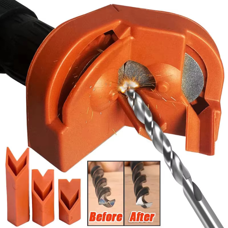 Elektrischer Mehrzweck-Bohrer-Schleifschärfer in Orange zum Schärfen und Polieren von Messern und Bohrern - Bild 2