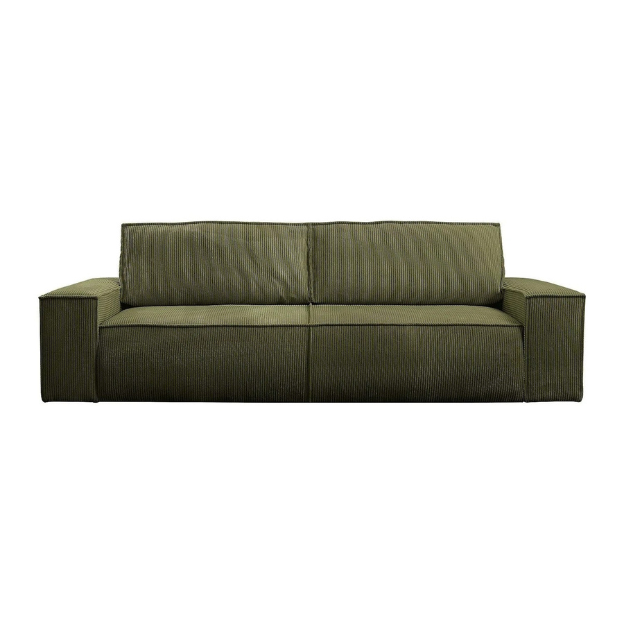 Vente-unique Schlafsofa Amelia in Khaki mit Cord-Bezug, Breite: 257 cm - Bild 2