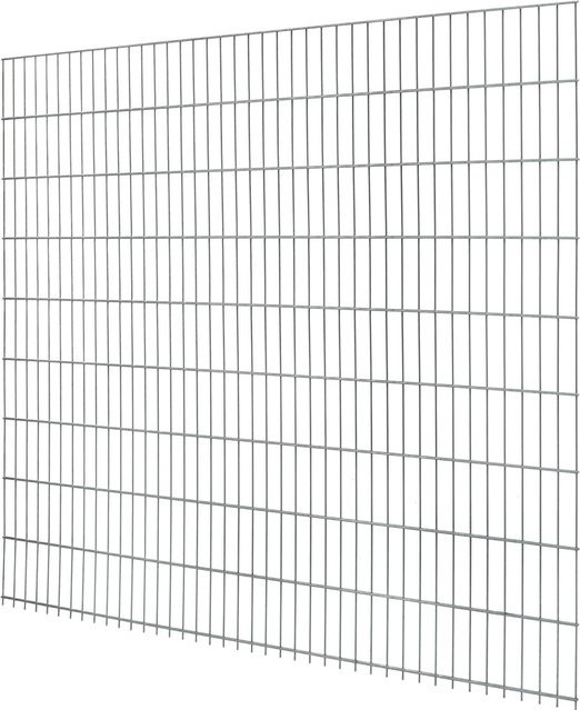FLORAWORLD Doppelstabmattenzaun aus Metall in Silber, Höhe: 183 cm, Breite: 201 cm, Tiefe: 50 cm - Bild 1