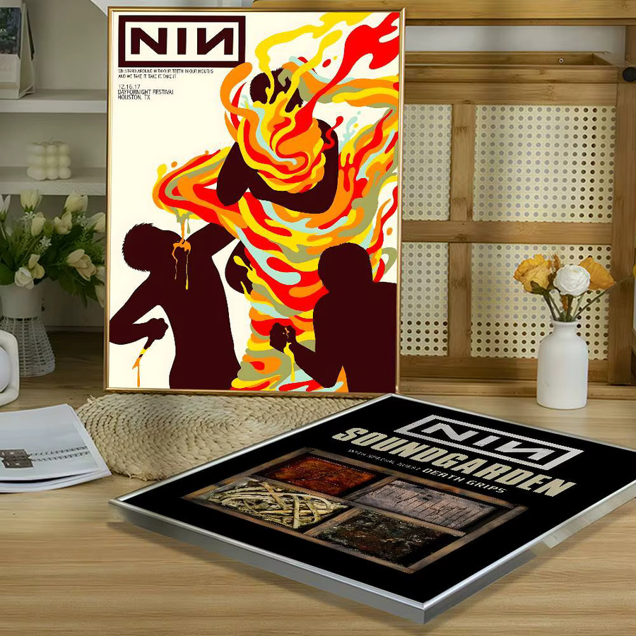 Wasserfester Wandaufkleber N-Nine I-Inch Nails Poster im Retro-Stil, abstrakter Wandkunstdruck für Wohnzimmer und Schlafzimmer, Mehrfarbig - Bild 5