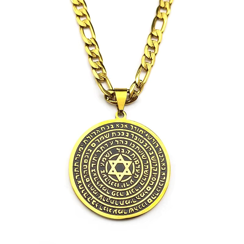 JYTF Halskette Hexagramm-Anhänger, Edelstahl, Gold, Unisex - Bild 3