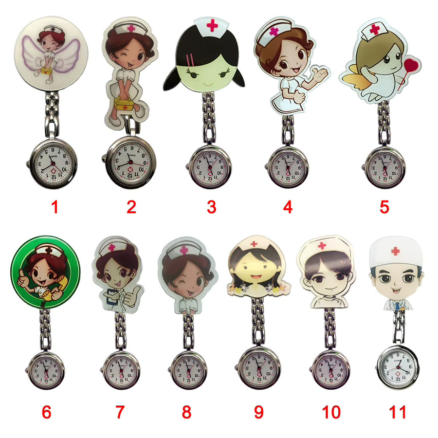 Taschenuhr Quarz, Messing, Weiß, Damen - Bild 2