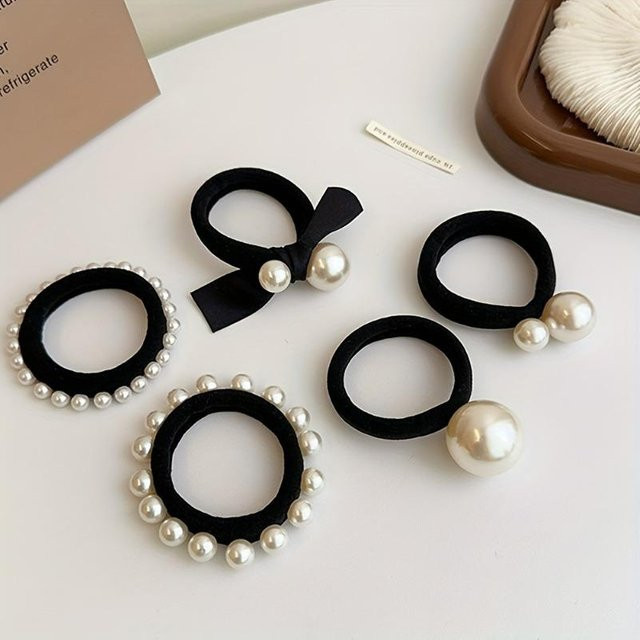 Haarbando-Anzug, Perlen-Schleifen-Design, Grau, Damen und Mädchen - Bild 1