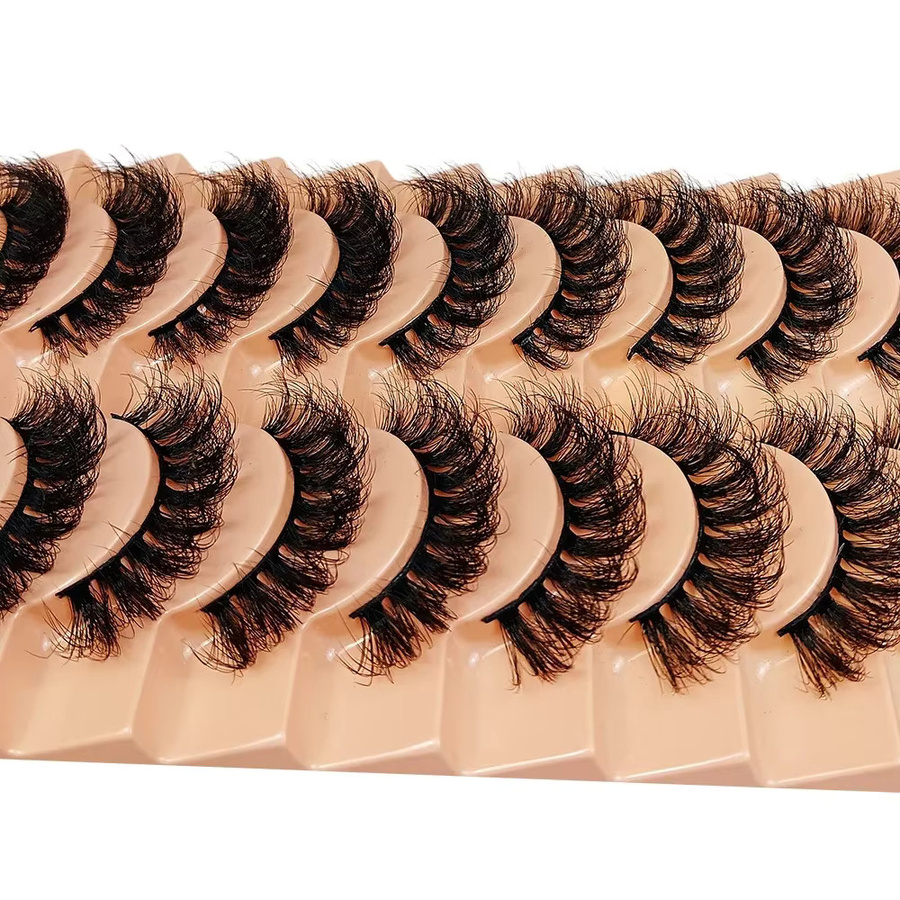 JIEFUXIN Künstliche Wimpern, 10 Paar, Natürlich, Unisex - Bild 5