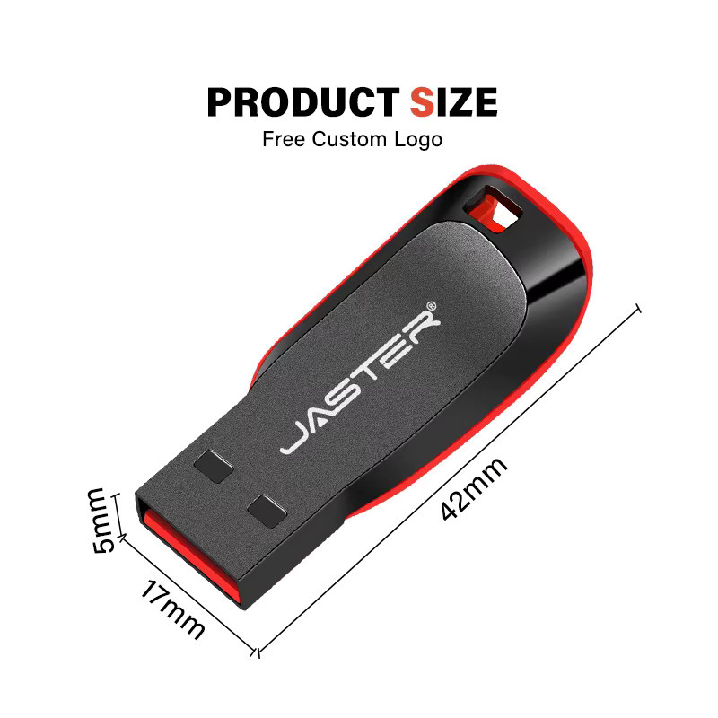 JASTER USB 2.0 Flash-Schlüsselanhänger in Schwarz mit Kapazitäten von 16 GB bis 128 GB - Bild 2