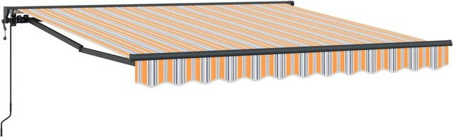 vidaXL Einziehbare Markise mit Fernbedienung in Blau und Orange, B/T: 350 x 250 cm - Bild 1