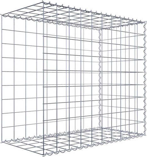 Gabiona Anbaukorb aus Stahl in Silbergrau, B/T/H: 90 x 100 x 50 cm - Bild 1