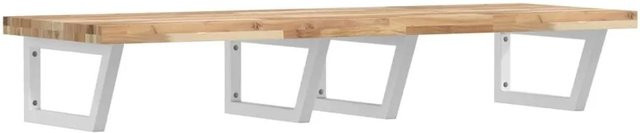 vidaXL Waschbeckenregal zur Wandmontage aus Stahl und Akazienholz in Weiß und Braun - Bild 1