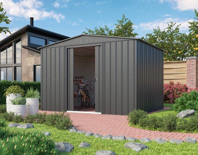 Globel Industries Metall-Gerätehaus Dream in Grau, B/H/T: 308 x 202 x 247 cm - Bild 2
