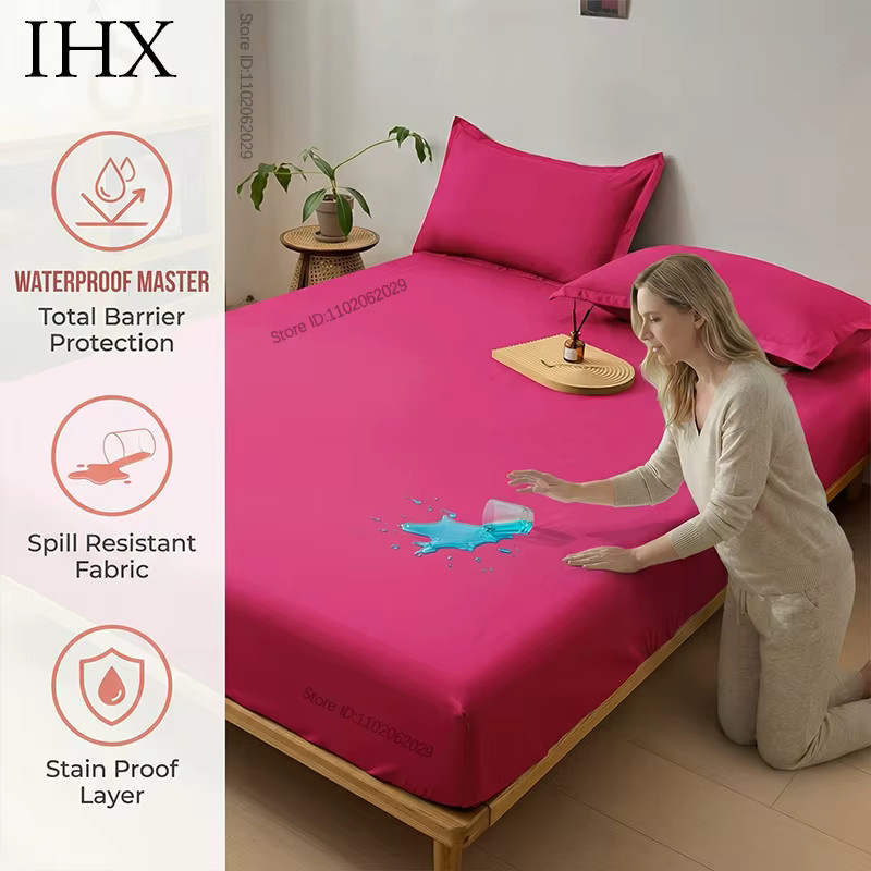 IHX Wasserdichtes und rutschfestes Bettlaken in Blau oder Pink für Erwachsene - Bild 2