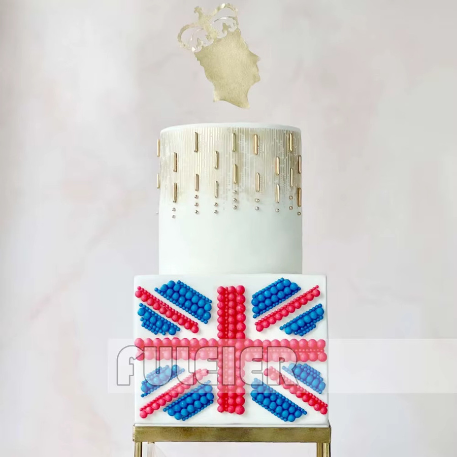 Fuleier Kuchen Schablone mit Schimmer Rand für Fondant und Gebäck, Weiß, Kunststoff, Rechteckig - Bild 4