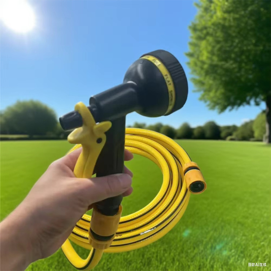 Multifunktionale Hochdruck-Wasserpistole in Gelb für die Autowäsche und den Garten - Bild 2