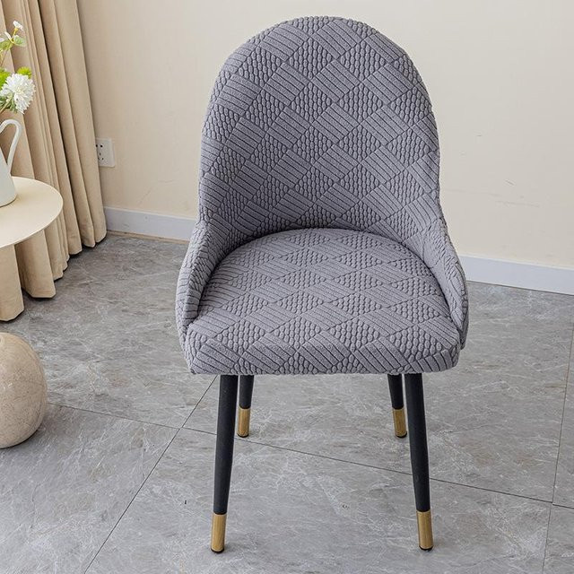 Stretch Polarfleece Sesselbezug in Grau für Esszimmerstühle und Bürostühle - Bild 1