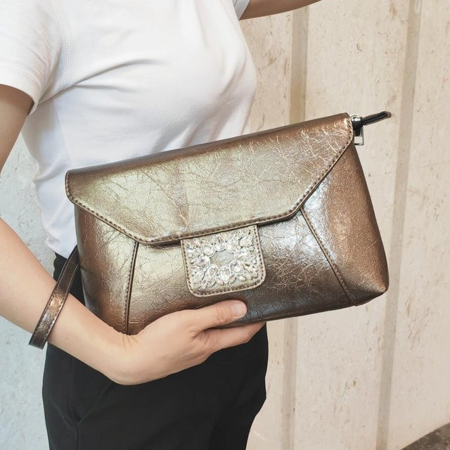 Weft Clutch-Tasche, Diamant, bronze, Damen - Bild 1