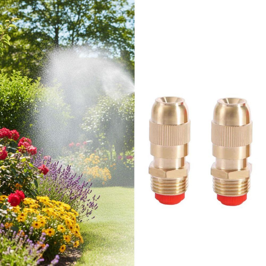 2 Stück DGchenhong Messing-Zerstäubungsdüse mit G1/2 Zoll Außengewinde in Gold für die Gartenbewässerung - Bild 5