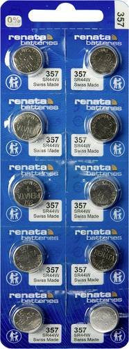 Renata Knopfzelle 357 Silberoxid 1.55V 160 mAh 10 Stück - Bild 1