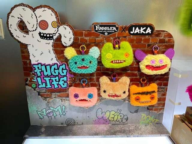 Fuggler Plüsch-Münzbörse mit Monster-Gesicht, Schlüsselanhänger, Taschenanhänger, bunt/mehrfarbig - Bild 1