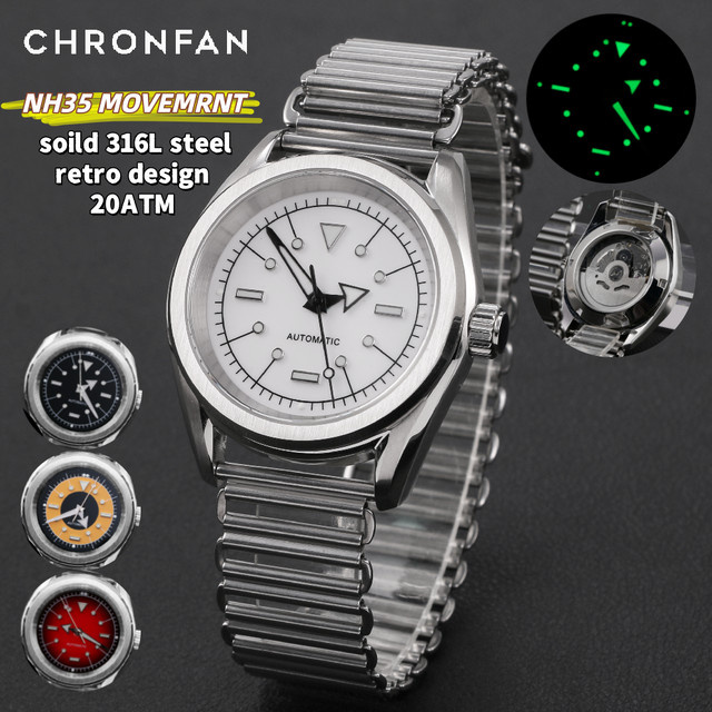 CHRONFAN Armbanduhr, Automatik, Edelstahl, 38 mm, Schwarz, Herren - Bild 1