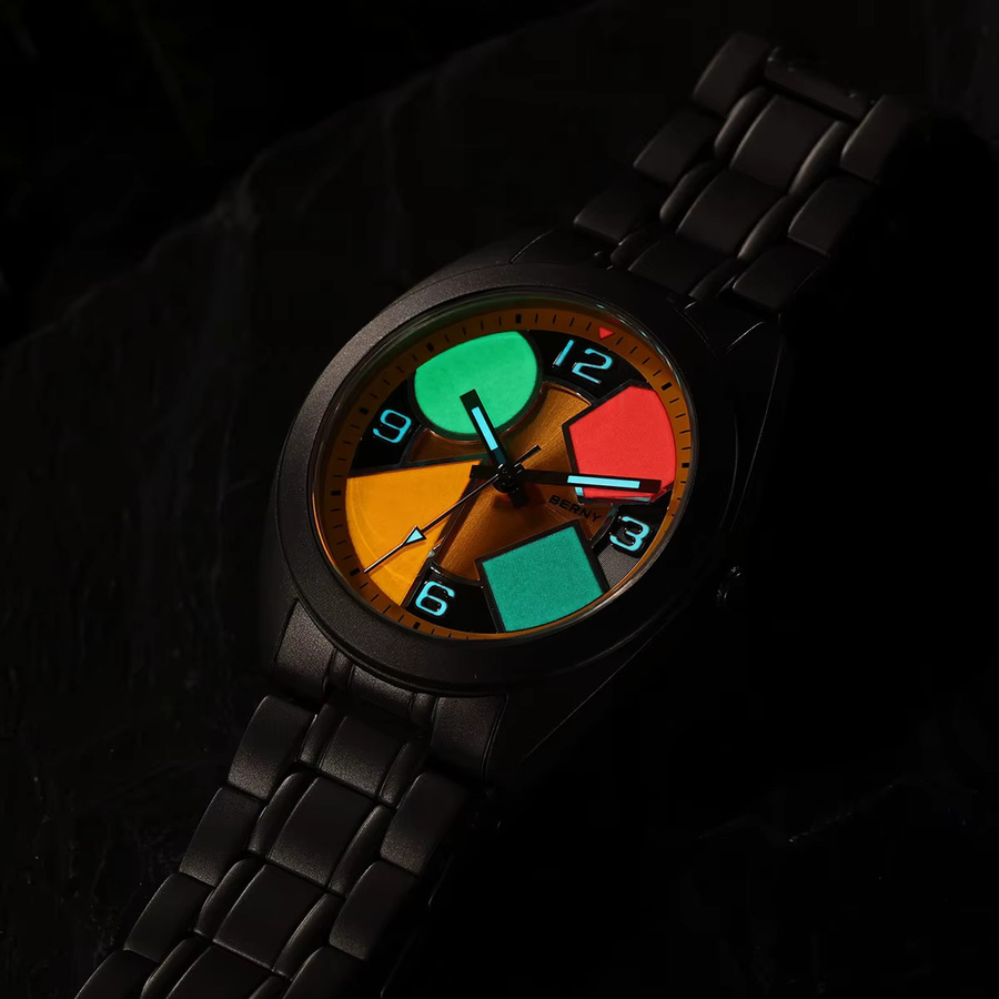 BERNY Armbanduhr Titan, Saphirglas, Textil, Herren, Mehrfarbig - Bild 3
