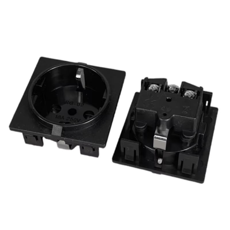 Fengyidz RG-02 Schuko-Steckdose mit Schnappsteckdose für USV, wasserdicht, Schwarz - Bild 2