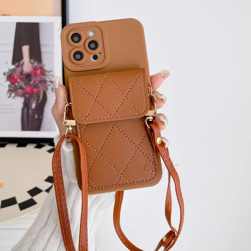 Crossbody Lanyard Handyhülle aus Leder für Xiaomi Mi 17T 15T 14T Redmi Note 15 14 13 12 Pro Plus 15C 14C mit Kartenfach und Standfunktion in Weiß - Bild 2