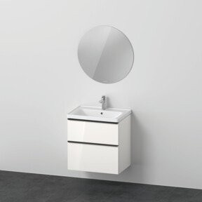 Duravit D-Neo Möbel-Set mit Waschtisch-Unterbau und Universal Licht Spiegel in Weiß Hochglanz, B: 65,0 cm, H: 48,0 cm, T: 62,5 cm - Bild 1