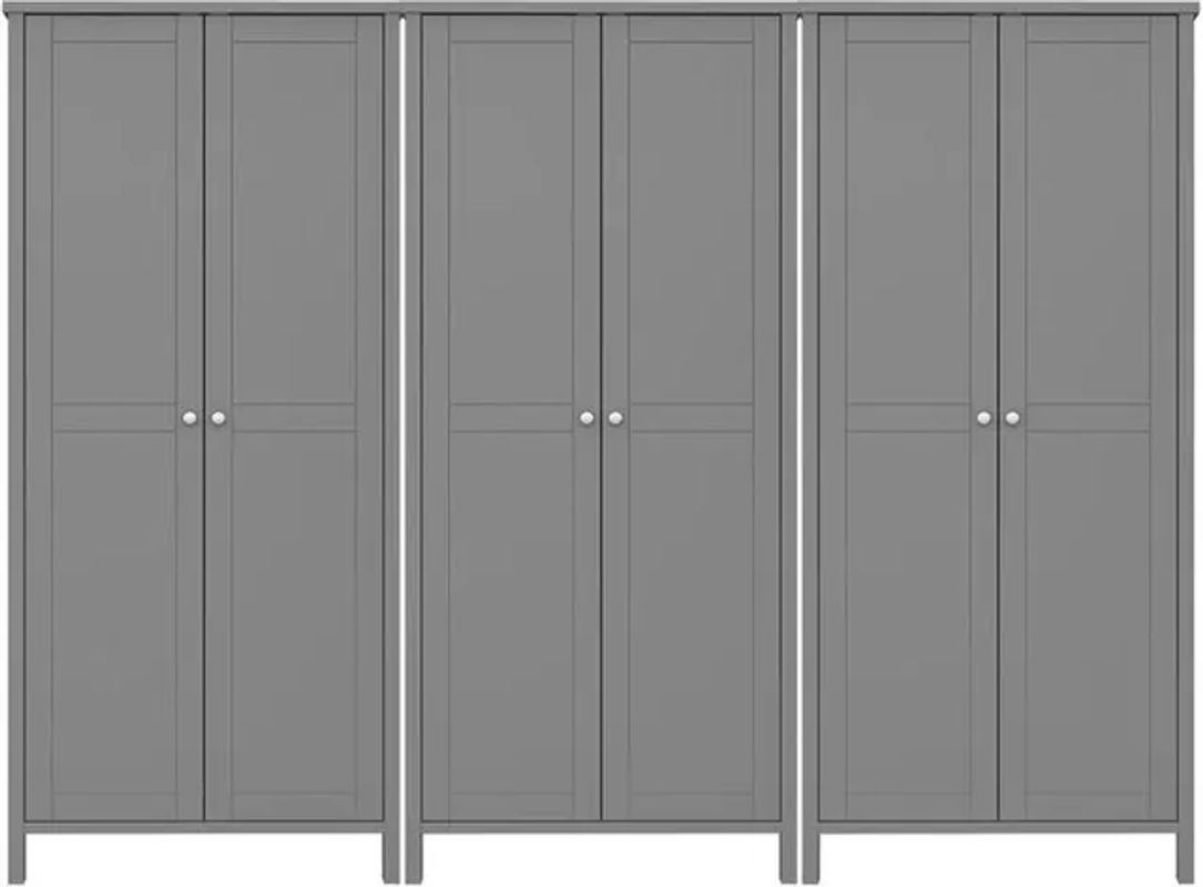 EBUY24 Kleiderschrank Tromsø mit 6 Drehtüren in Grau Klassisch - Bild 1