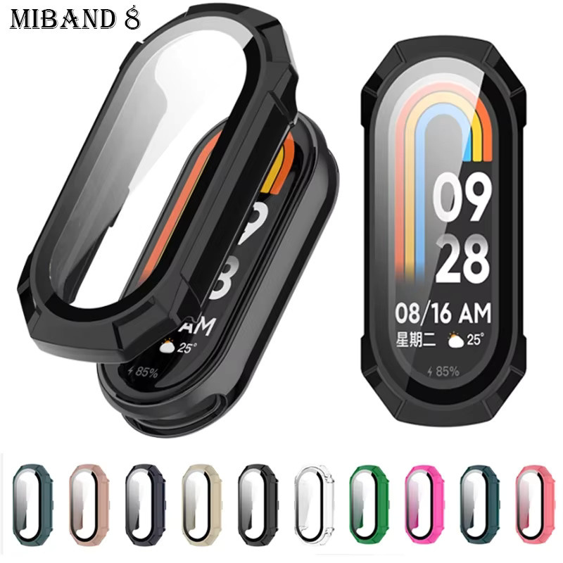 Xiaomi Smartwatch Zubehör, Hülle und Displayschutzfolie für Mi Band 8, Schwarz, Blau - Bild 2