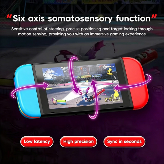 FANGTUOSI Joy-Pad-Controller mit RGB-LED-Beleuchtung für Nintendo Switch, Lite und OLED, Hall-Joystick, 6-Achsen-Gyroskop und Turbo-Funktion - Bild 1