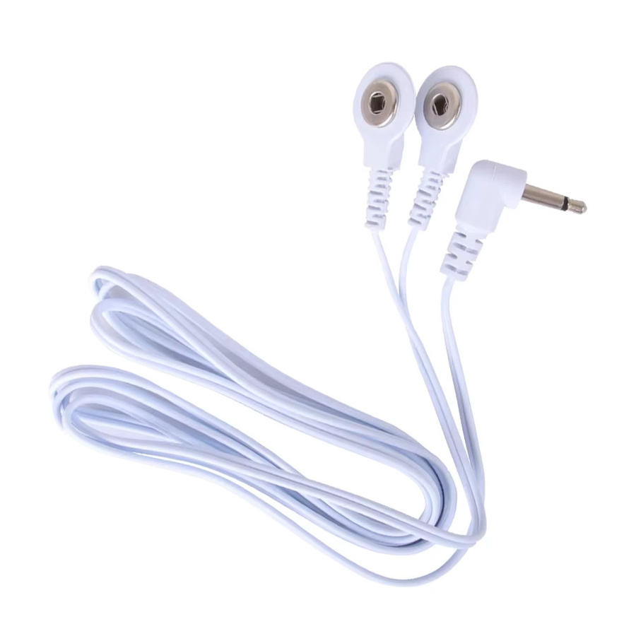 MARFLY Elektrokabel für Tens Akupunkturtherapie Massagegerät und Nervenmuskelstimulator in Weiß, 2,5 mm - Bild 1