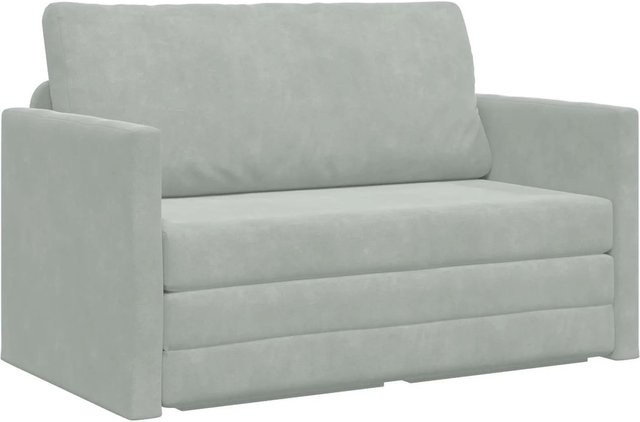 vidaXL Klappsofa Bett Hellgrau mit Samtbezug und Armlehnen B/T/H: 124 x 71 x 78 cm - Bild 1