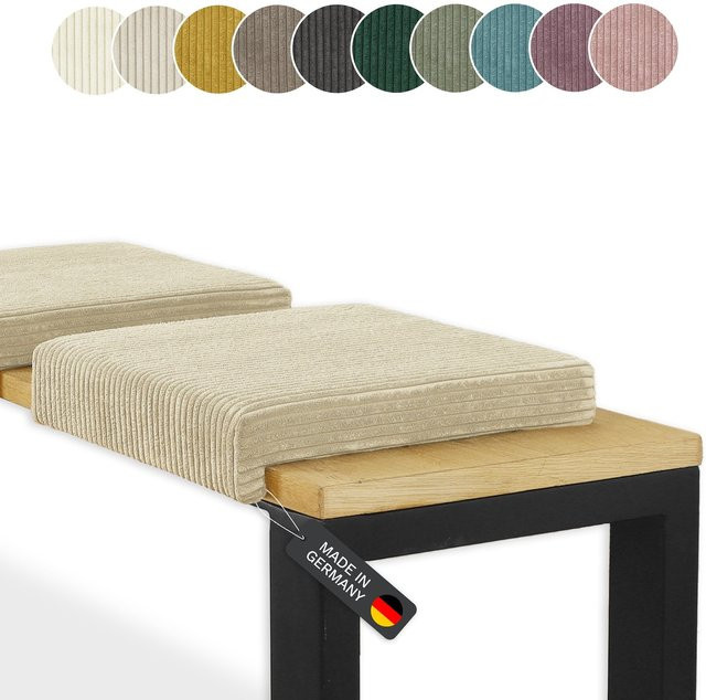 Lycce Klemmkissen Sitzkissen aus Cordstoff mit 1 Leiste in Beige - Bild 1