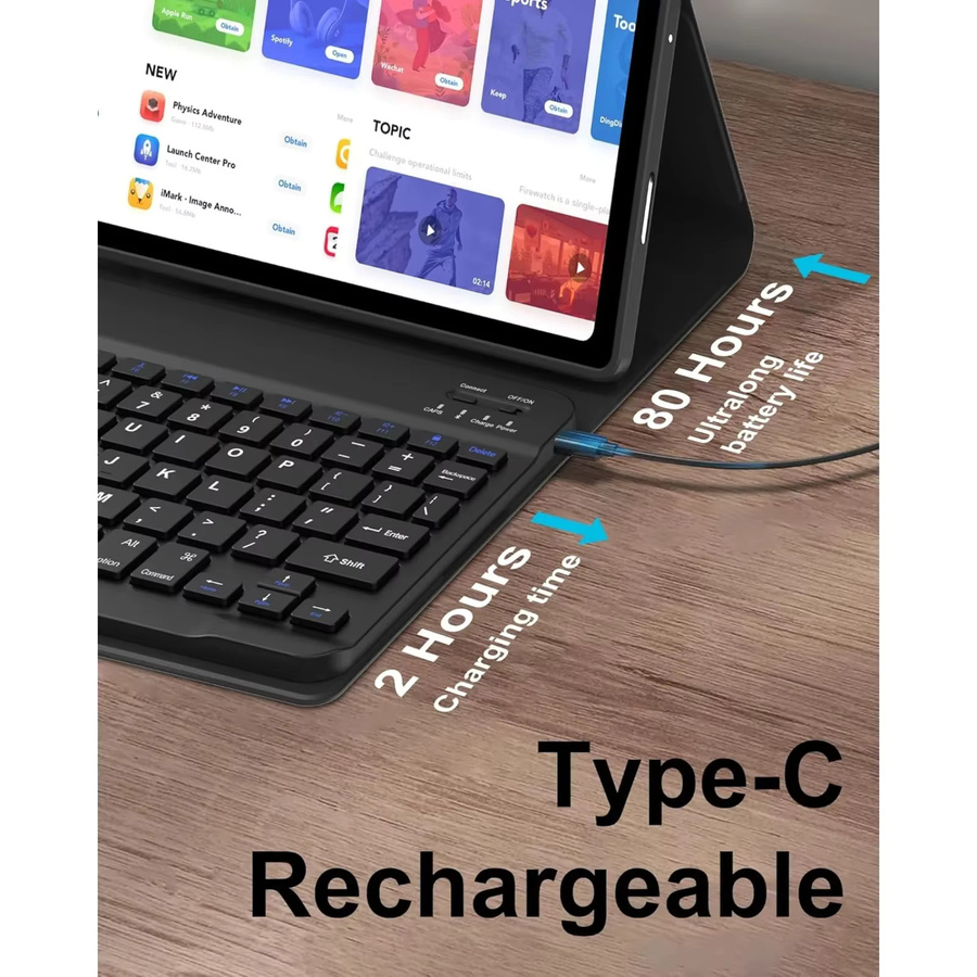 Lenovo Tastaturhülle für Idea Tab Pro/Pad Pro 2025 TB375FC/XU 12,7 Zoll mit kabelloser 7-Farben-Tastatur und beleuchteter Maus in Lila - Bild 3